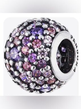 Authentic Pandora Purple & Pink Pavé Bead Charm